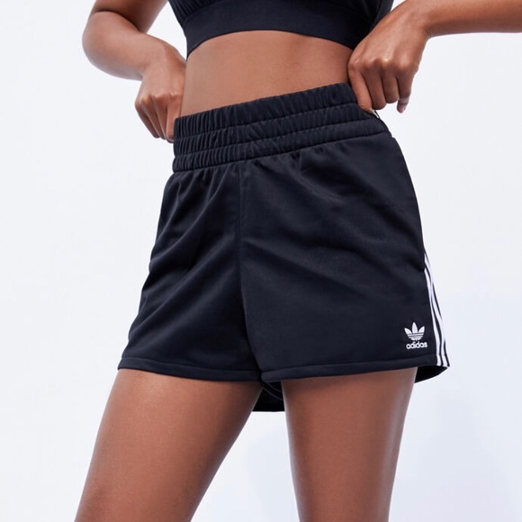 womens adidas 3 stripe shorts